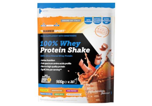 100% whey protein shake  integratore a base di proteine gusto milk chocolate 900 grammi