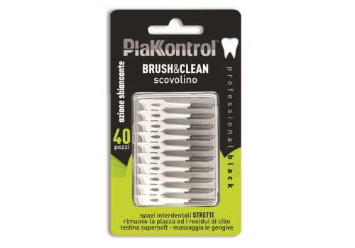 Plak Control Brush & Clean Carbon scovolini interdentali sbiancanti 40 pezzi