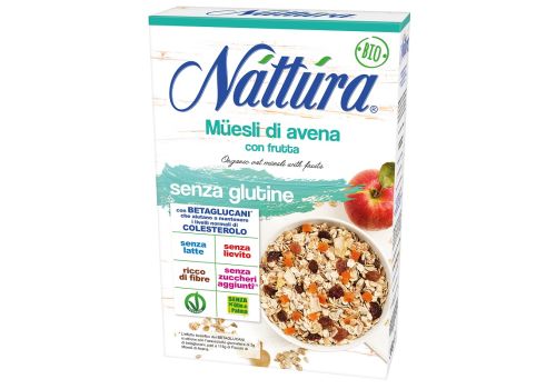 Nattura muesli di avena con frutta senza glutine 375 grammi