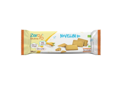Zer% Glutine novellini biologici biscotti senza glutine 200 grammi