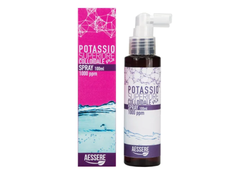Potassio Superiore Colloidale Plus 1000 ppm soluzione per ritenzione idrica cellulite e stanchezza spray orale 100ml