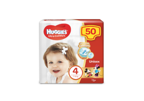 HUGGIES ULTRA COMFORT GR 4 50P