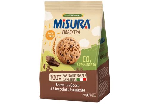 Misura Fibrextra frollini con gocce di cioccolato fondente ricchi in fibre 290 grammi
