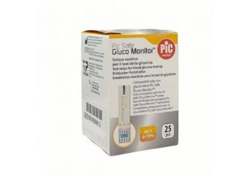 Pic strisce gluco monitor per misurazione glicemia 25 pezzi