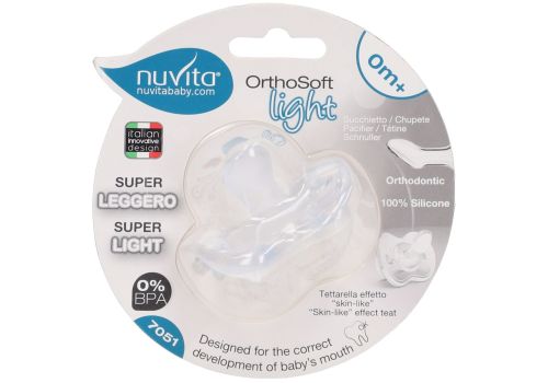 Nuvita ortohosoft succhietto con tettarella ortodontica trasparente 1 pezzo