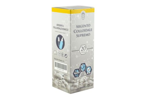 Argento colloidale ionico supremo 20ppm disinfettante gocce orali per uso interno ed esterno 100ml