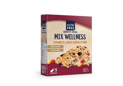 Nutrifree Mix Wellness barrette con mirtilli rossi cereali e semi 5 pezzi 140 grammi