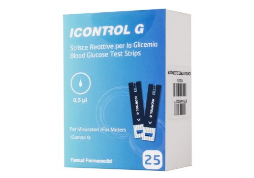Icontrol G strisce reattive per la misurazione della glicemia 25 pezzi