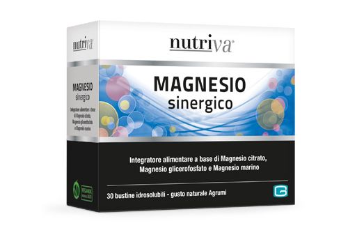 Nutriva Magnesio Sinergico integratore per la funzione muscolare e il sistema nervoso 30 bustine