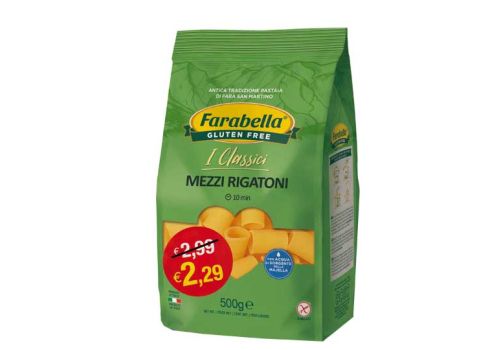 Farabella mezzi rigatoni pasta senza glutine 500 grammi promo