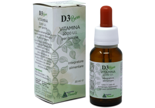 D3 Ben Vitamina integratore per il sistema immunitario e le ossa gocce orali 20ml