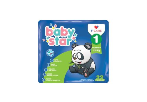 Babystar pannolini 2-5kg taglia 1 new born 22 pezzi