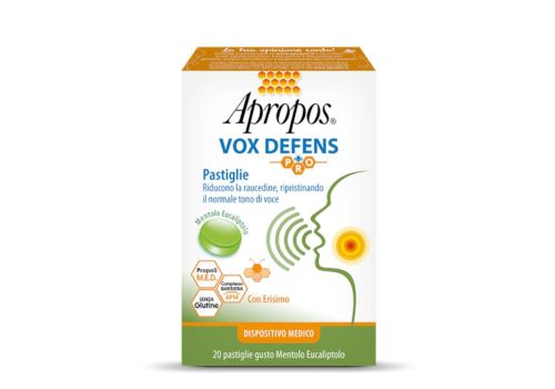 Apropos Vox Defens dispositivo medico per la raucedine gusto mentolo eucaliptolo 20 pastiglie