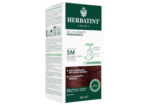 Herbatint gel colorante permanente 5m castano chiaro mogano 3 dosi 300ml