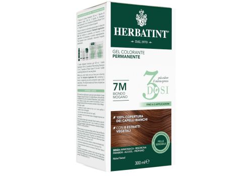 Herbatint gel colorante permanente 7m biondo mogano 3 dosi 300ml