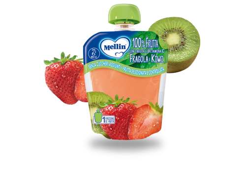 Mellin merenda alla frutta con fragola e kiwi 90 grammi  