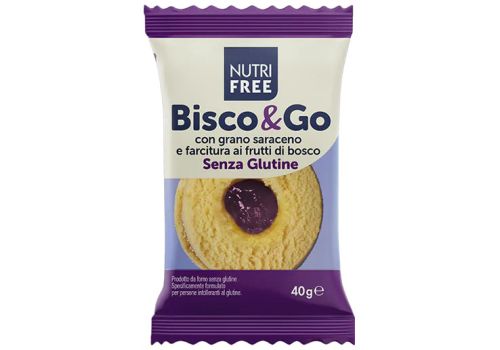 Nutrifree Bisco & Go frutti di bosco biscotti ripieni senza glutine 4 x 40 grammi