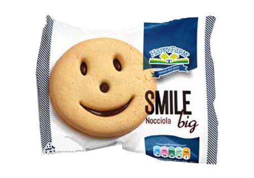 Happy Farm smile big nocciola biscotti ripieni senza glutine 200 grammi