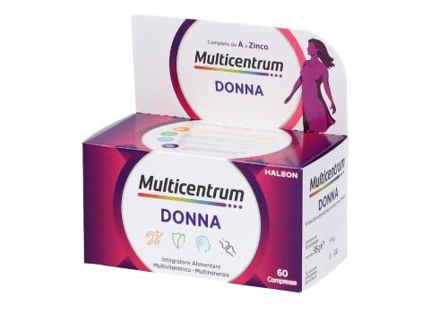 Multicentrum Donna Integratore Alimentare Multivitaminico Vitamina D Calcio Ferro Acido Folico 60 compresse