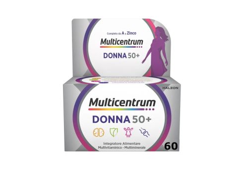 Multicentrum Donna 50+ integratore alimentare multivitaminico multiminerale calcio ferro zinco 60 compresse