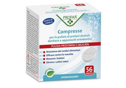 Profar compresse per la pulizia di protesi dentali dentiera e apparecchi ortodontici 56 pezzi