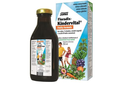 Kindervital fruity formula integratore di calcio e vitamina d per le ossa 250ml
