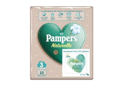 Pampers Naturello pannolini 4-9kg taglia 2 midi 22 pezzi