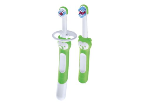 Mam Learn to Brush 5m+ set di spazzolini per bambini colore verde 2 pezzi
