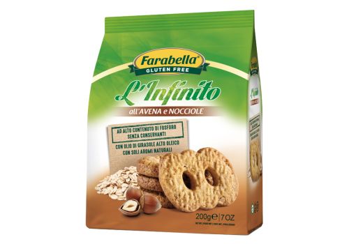 Farabella l'infinito all'avena e nocciole biscotti senza glutine 200 grammi