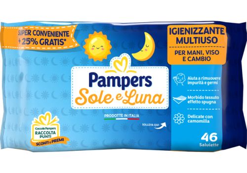 Pampers wipes sole e luna salviette igienizzanti multiuso 46 pezzi