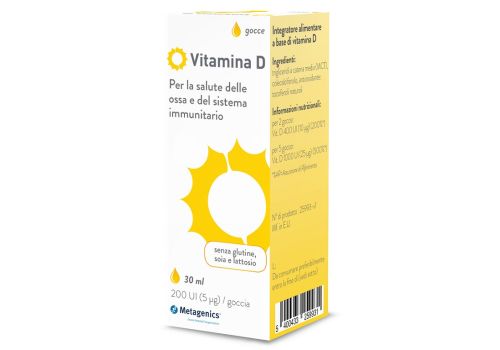 Vitamina D 200 UI integratore per ossa e sistema immunitario gocce orali 30ml