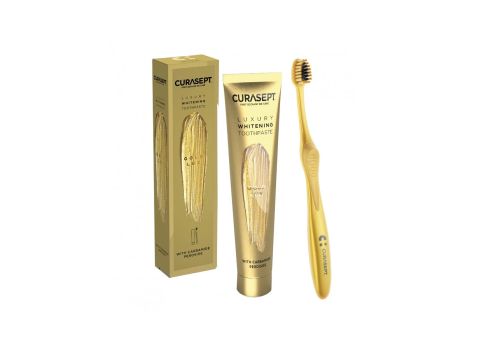 Curasept Gold Luxury Whitening dentifricio 75ml + spazzolino