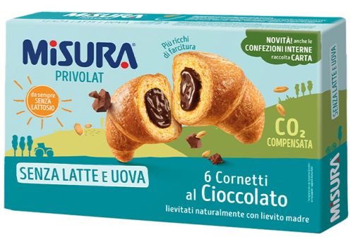 Misura Privolat cornetti al cioccolato lievitazione naturale senza latte e uova 290 grammi