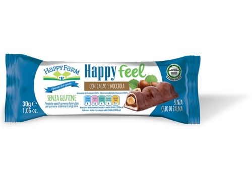 Happy Feel snack al cacao e nocciola senza glutine monoporzione 30 grammi