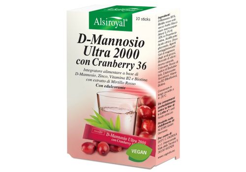D-Mannosio Ultra 2000 con Cranberry integratore per il benessere delle vie urinarie 10 stick