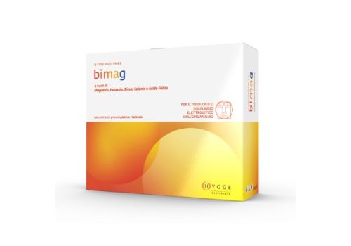 Hygge Bimag integratore per il fisiologico equilibrio elettrolitico dell'organismo 14 bustine