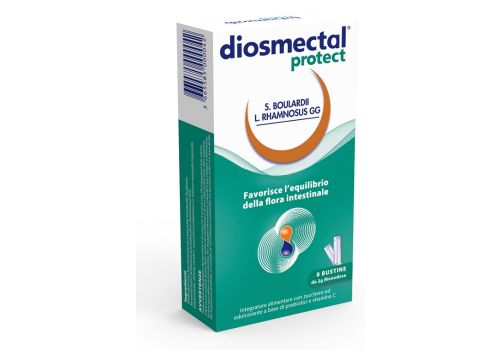 Diosmectal Protect integratore per l'equilibrio della flora intestinale 8 bustine orosolubili