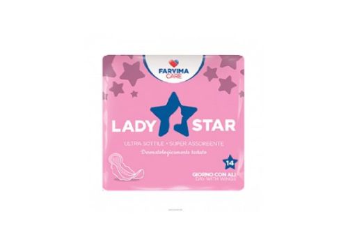 Ladystar assorbenti giorno in cotone con ali 10 pezzi