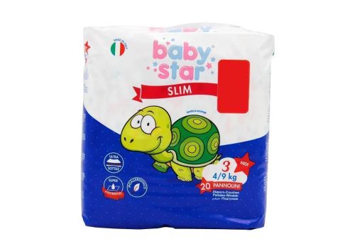 Babystar Slim pannolini 4-9kg taglia 3 midi 20 pezzi