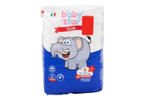 Babystar Slim pannolini 16-30kg taglia 6 extra 14 pezzi