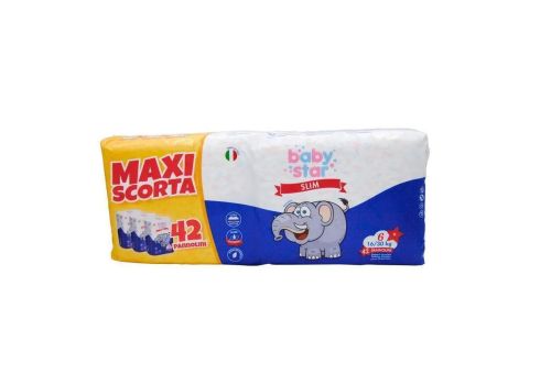Babystar Slim maxiscorta pannolini 16-30kg taglia 6 extra 42 pezzi