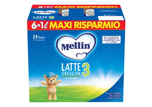 Mellin 3 latte di crescita da 1 a 2 anni 6 x 1000ml 