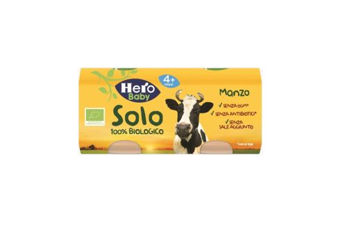 Hero Solo 100% biologico manzo omogeneizzato 2 x 80 grammi