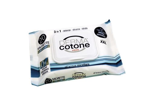 Dermacotone salviette struccanti con acqua micellare per viso occhi elabbra 20 pezzi