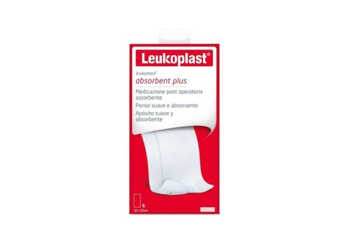 Leukomed medicazione trasparente assorbente in tessuto non tessuto 10 x 20cm 5 pezzi