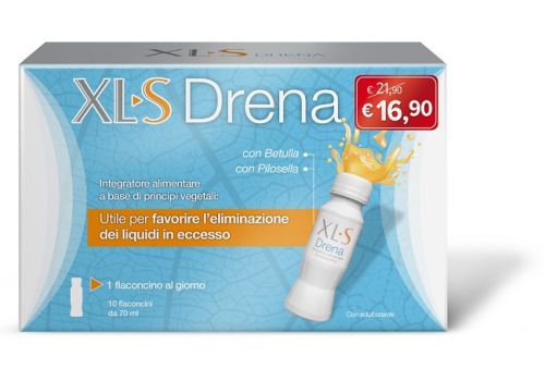 Xls Drena integratore utile per favorire l'eliminazione dei liquidi in eccesso 10 flaconcini 70ml