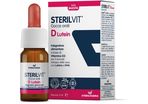 Sterilvit D Lutein integratore per ossa sistema immunitario e vista gocce orali 5ml