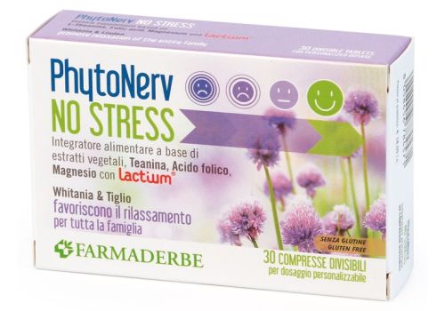 PhytoNerv No Stress integratore per il rilassamento 30 compresse divisibili