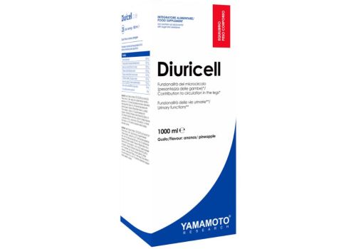 Yamamoto Research Diuricell integratore per drenaggio dei liquidi gusto frutti rossi 1 litro