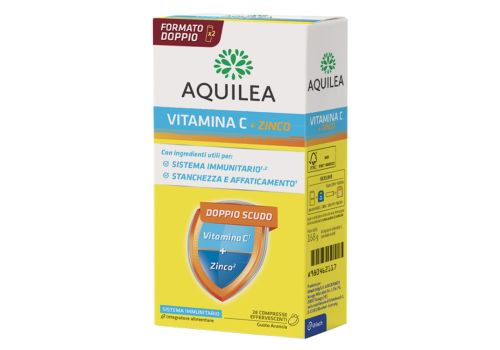 Aquilea Vitamina C con zinco integratore per il sistema immunitario 2 x 14 compresse effervescenti